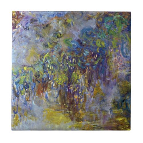 Wisteria right half by Claude Monet Tile