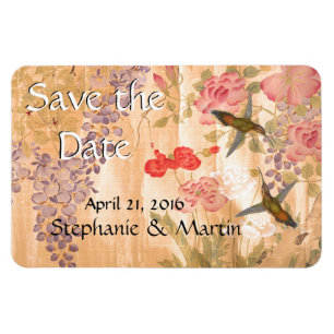 Wisteria Roses Flowers Floral Save the Date Magnet