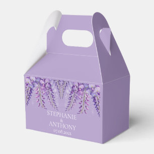 Wisteria Rustic Purple Floral Elegant Wedding Favor Boxes