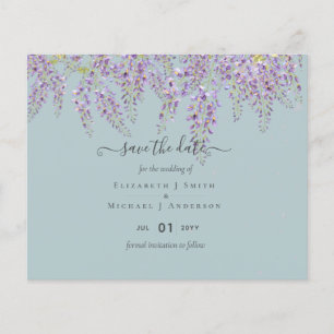 Wisteria Sage Wedding Save Dates BUDGET Flyer