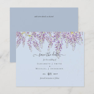 Wisteria Save Dates Dusty Blue Wedding BUDGET