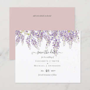 Wisteria Save Dates Dusty Pink Wedding BUDGET