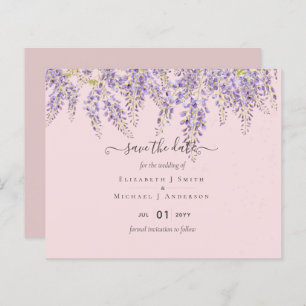 Wisteria Save Dates Dusty Pink Wedding BUDGET