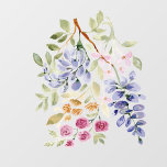 Wisteria spring wall decal with wisteria, roses.