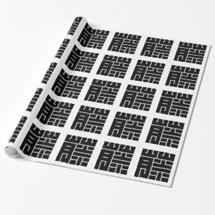 Wisteria Square Character Crest Wrapping Paper
