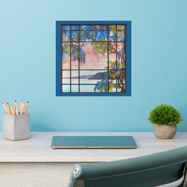 Wisteria Stained Glass Window Wall Decal (Home Office 2)