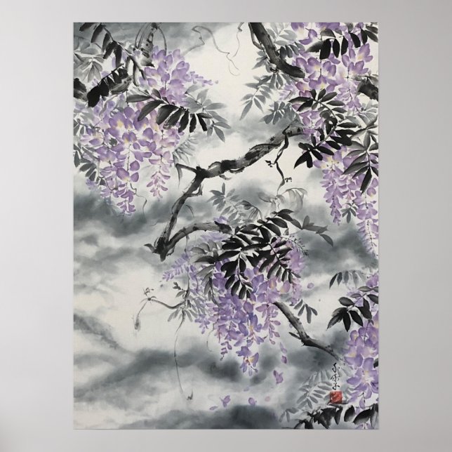 Wisteria Sumi e print (Front)