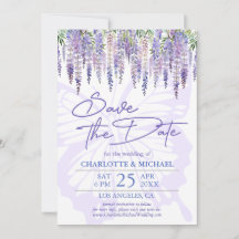 Wisteria Summer Garden Wedding Save the Date Card