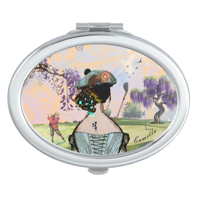 Wisteria Sunrise Golfer's Compact Mirror (Front)