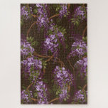 Wisteria, The Vine Jigsaw Puzzle<br><div class="desc">A dark and dramatic botanical print design. Gorgeous striking with unusual blooms to bring the outside in for a show-stopper puzzle. A stylish and chic design with dark academia or modern grand millennial themes. Dark chocolate brown,  caramel,  camel,  moss green,  and purple colors in Wisteria,  The Vine Jigsaw Puzzle.</div>