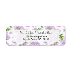 Wisteria Theme Wedding  Return Address Label
