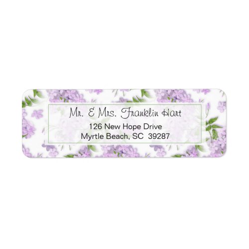 Wisteria Theme Wedding  Return Address Label