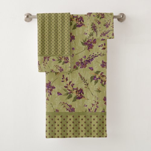 Wisteria Tossed Flowers Bath Towel Set