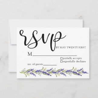 Wisteria tree watercolor purple Wedding RSVP Card