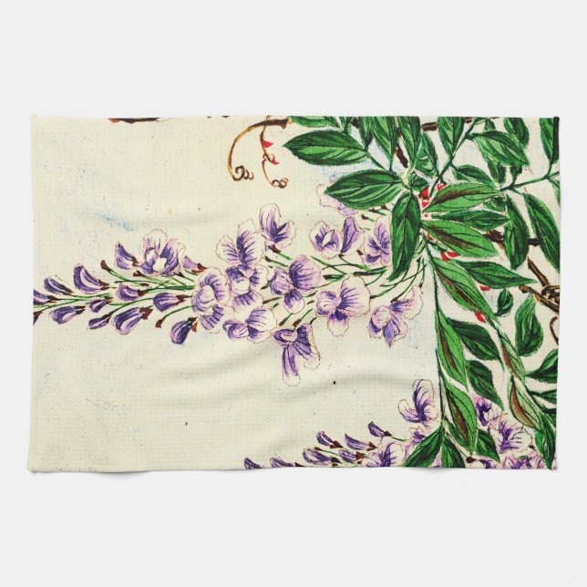 Wisteria Vine Blooms 1870 Kitchen Towel (Horizontal)