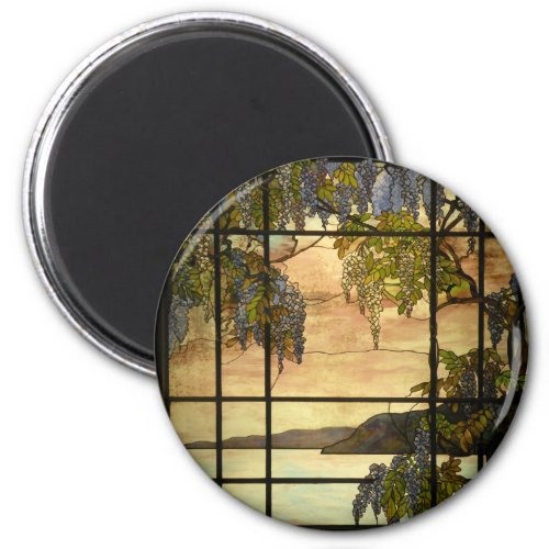 Wisteria vines in stained glass magnet