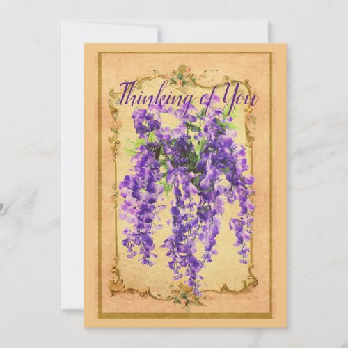 Wisteria Vintage Multipurpose Antique background Holiday Card