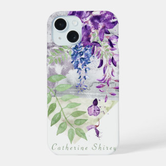 Wisteria Watercolor Art Personalized Phone Case