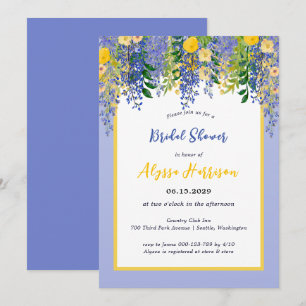Wisteria Watercolor Floral Bridal Shower Invitation