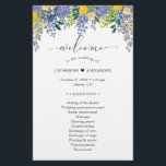 Wisteria Watercolor Floral Wedding Program<br><div class="desc">An easy-to-customize Floral Wedding program paper sheet design featuring watercolor blue purple wisteria and yellow flowers and a big "welcome" in an elegant script, a beautiful wedding program for you to personalize. For further customization, please click the "customize further" link and use our design tool to modify this template. See...</div>