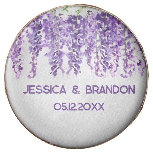 Wisteria Watercolor Flowers Floral Wedding Chocolate Covered Oreo