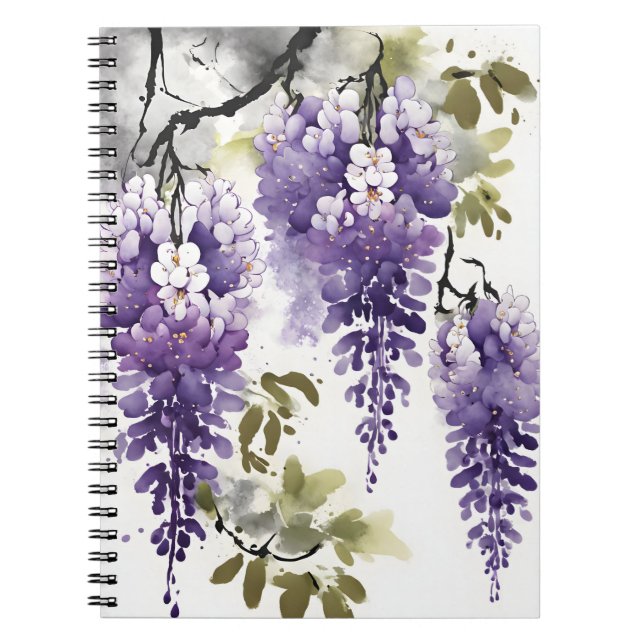 Wisteria - Watercolor flowers Notebook (Front)