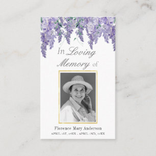 Wisteria Watercolor Sympathy Memorial Photo Card