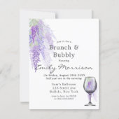 Wisteria Wine Glass Brunch & Bubbly Invitation (Front)