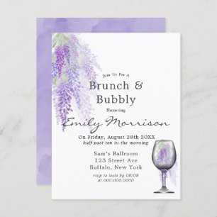 Wisteria Wine Glass Brunch & Bubbly Invitation