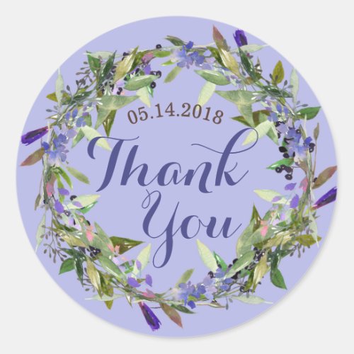 Wisteria Wreath Modern Floral Wedding Label