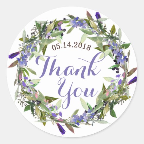 Wisteria Wreath Modern Floral Wedding Label