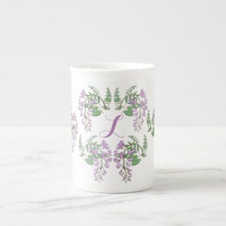 Wisteria Wreath Personalized Bone China Mug