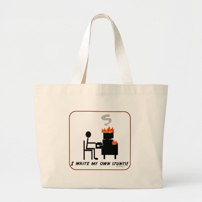Wit Happens Funny Witty Creative Statement  Large Tote Bag (Front)