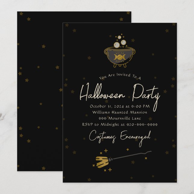 Witch Adult Halloween Party Invitation (Front/Back)