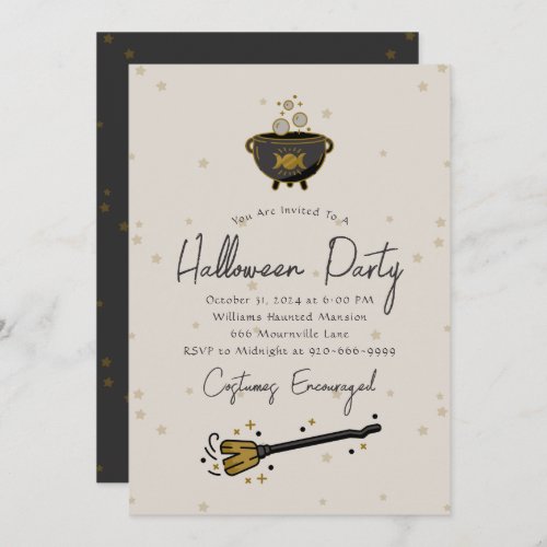 Witch Adult Halloween Party Invitation