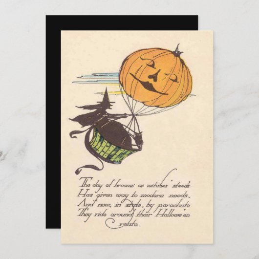 Witch Air Balloon Jack O Lantern Pumpkin (Front/Back)