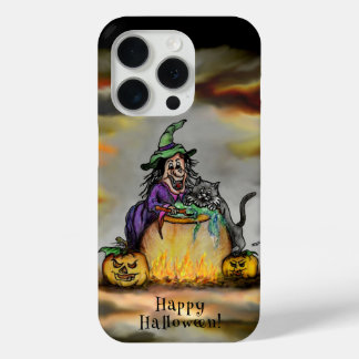 Witch and black Cat, Happy Halloween! iPhone 15 Pro Case