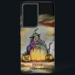 Witch and black Cat, Happy Halloween! Samsung Galaxy S21 Ultra Case<br><div class="desc">Happy Halloween with Witch,  black Cat and Pumpkin ,  Colored Pencil Drawing for Kids by Krisi ArtKSZP ~ More Products >>> In Shop ArtKSZP >>> Halloween >>> Happy Halloween !</div>