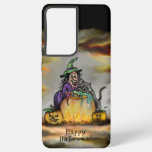 Witch and black Cat, Happy Halloween! Samsung Galaxy S21 Ultra Case