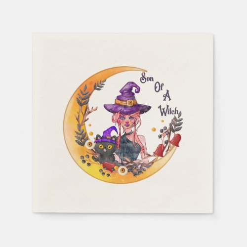 Witch and Black Cat Napkins