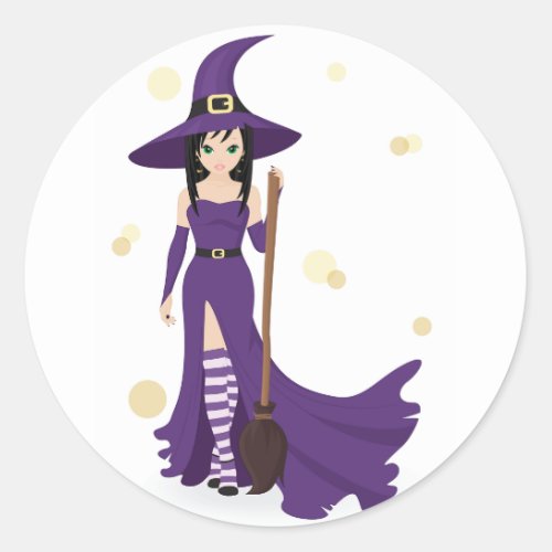Witch And Broom Stickers