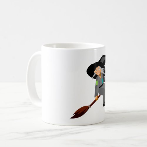 Witch And Broomstick Coffee Mug