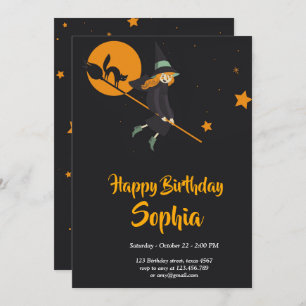 witch and cat birthday card