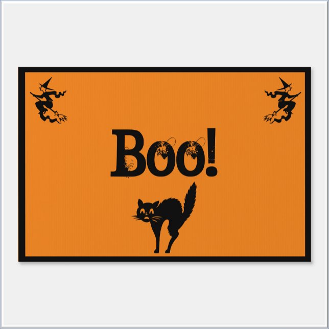 Witch and Cat Halloween Boo! Yard Sign (Creator Uploaded)