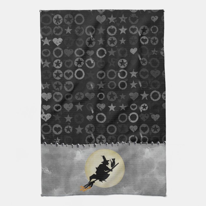 Witch and Cat Kitchen Towels