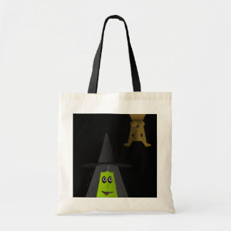 Witch and dog tote bag