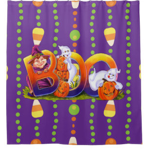 Witch and Ghost Boo Shower Curtain