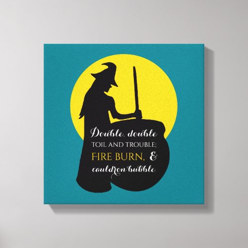 Witch and Moon Magic Spell Canvas Print