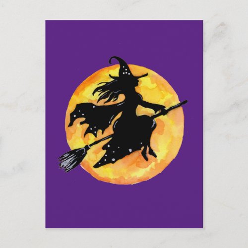 Witch and Moon Postcard