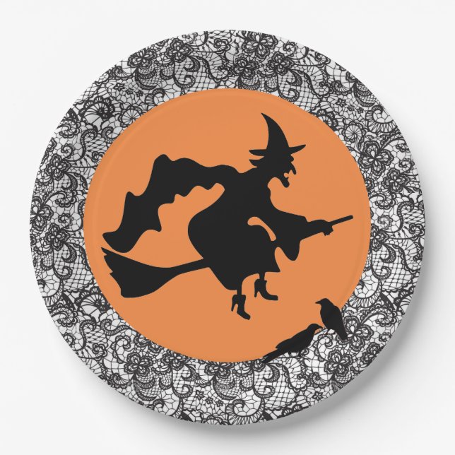 WITCH AND OLD LACE PAPER PLATES (Front)